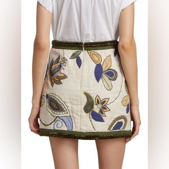 VERONICA BEARD Inga Embroidered Mini Skirt Sz 00 NWT - Picture 2 of 7